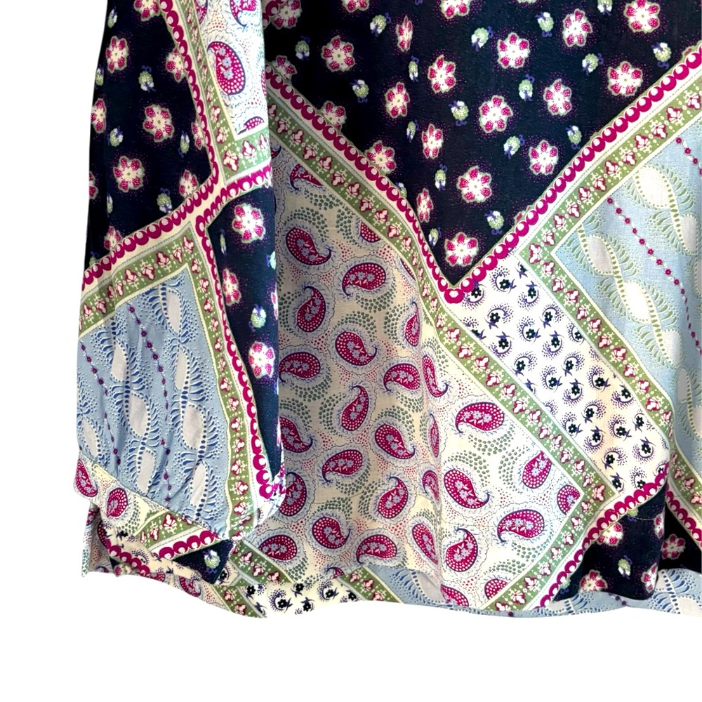 Loft Multicolor Patchwork Blouse - image 6